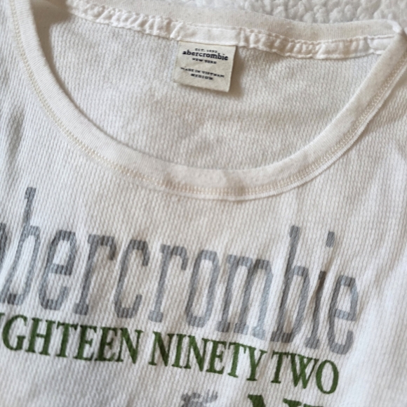 Abercrombie waffle vintage white half sleeve top - Picture 2 of 3